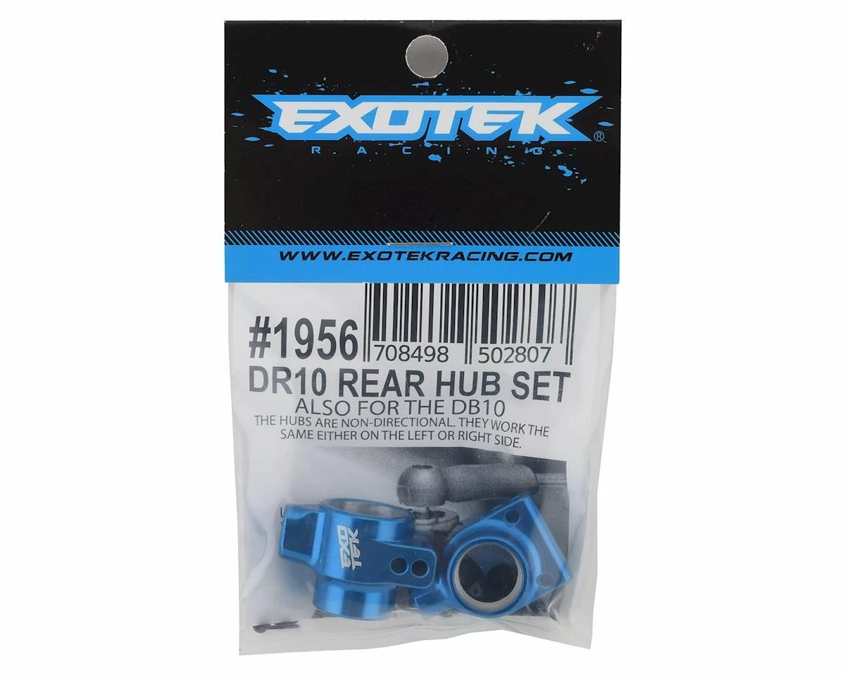 EXOTEK DR10 Aluminum Rear Hubs (Blue) (2) - Image 2