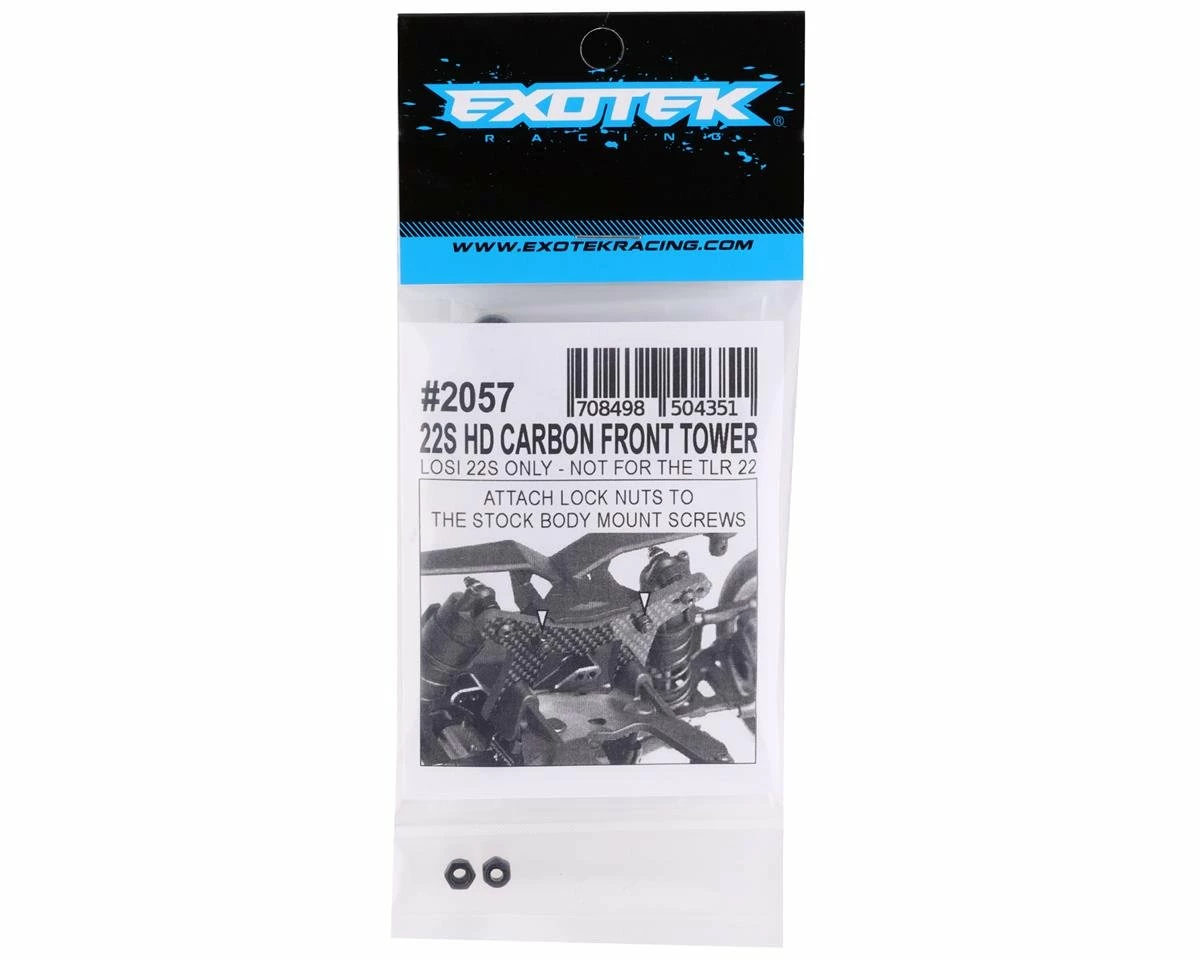 EXOTEK TLR 22S Drag 4mm Carbon Front Tower - Image 2