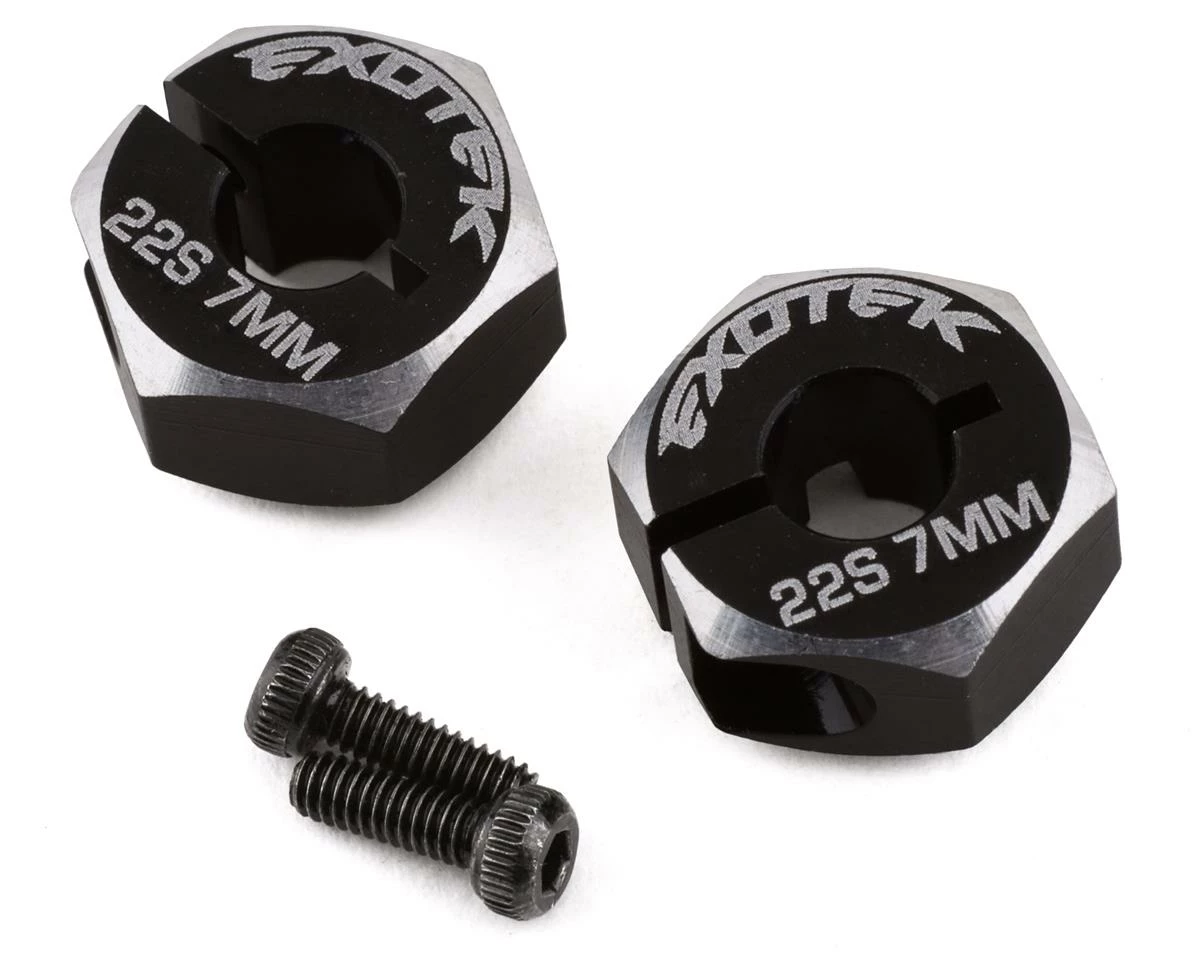 EXOTEK TLR 22S Drag 12mm Aluminum Clamping Rear Hex (2) (7mm)