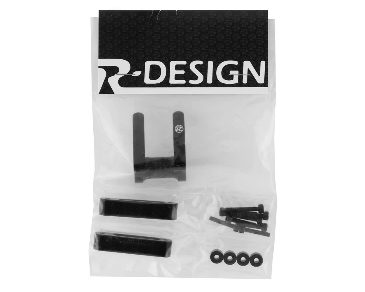 R-Design 22 Laydown Transmission Wheelie Bar Mount V2 (Black) - Image 2