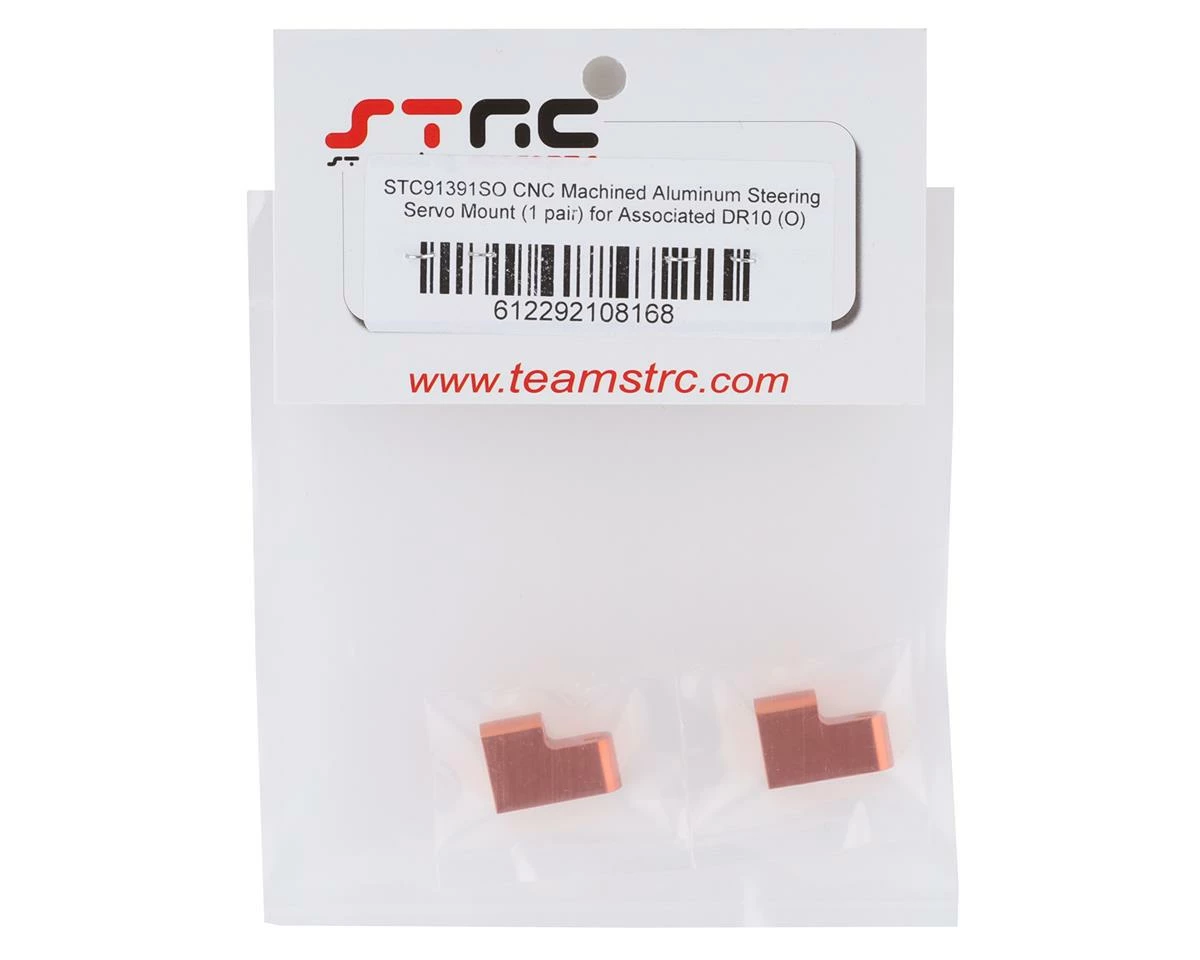 ST Racing Concepts Associated DR10 Aluminum Steering Servo Mount (Orange) - Image 2